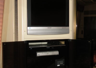 Mounted television with controls
